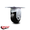 Service Caster 4 Inch Heavy Duty Top Plate Rubber on Steel Rigid Caster with Ball Bearing SCC SCC-35R420-RSB